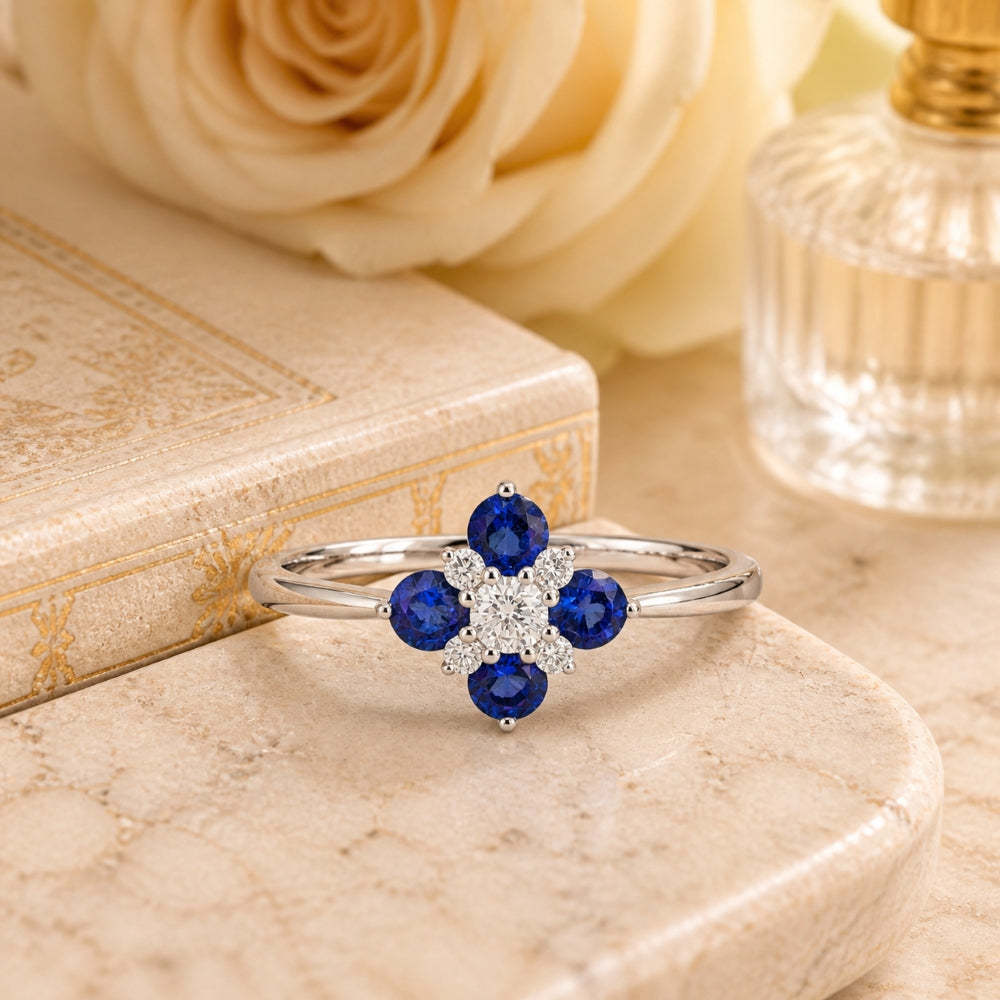 R1819 - 14K Gold Emerald, Ruby & Sapphire Ring