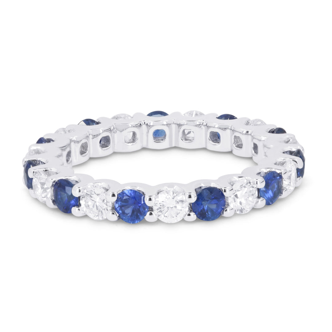 Beautiful Hand Crafted 14K White Gold  Sapphire And Diamond Arianna Collection Ring