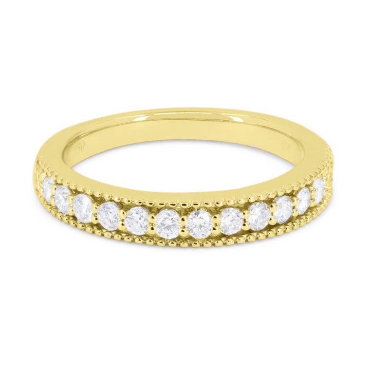 Beautiful Hand Crafted 14K Yellow Gold White Diamond Bridal Collection Ring