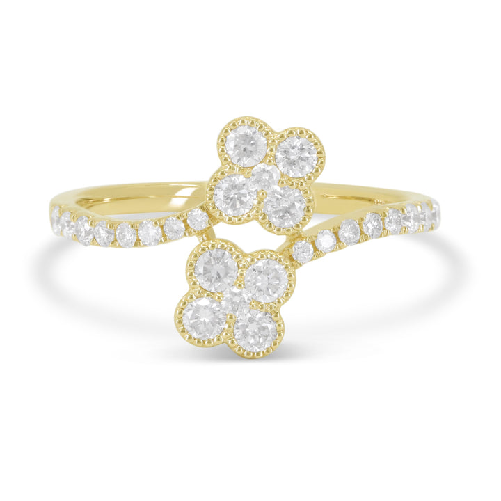 Beautiful Hand Crafted 14K Yellow Gold White Diamond Milano Collection Ring