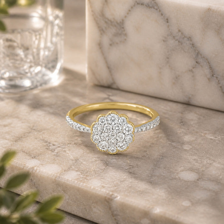 R1825 - 14K Yellow Gold Diamond Ring