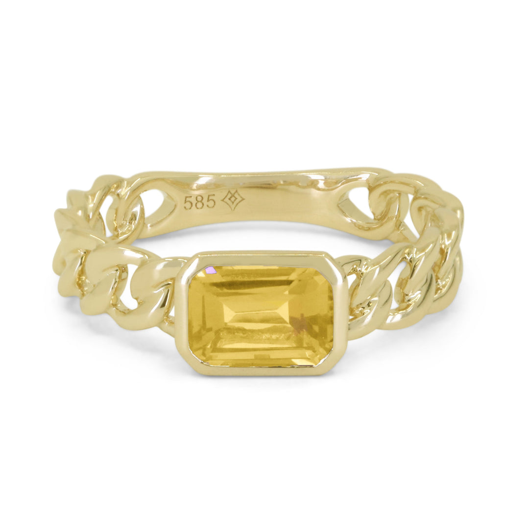Beautiful Hand Crafted 14K Yellow Gold  Citrine And Diamond Essentials Collection Ring