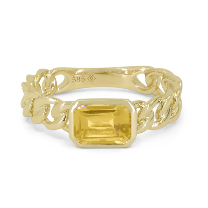 Beautiful Hand Crafted 14K Yellow Gold  Citrine And Diamond Essentials Collection Ring