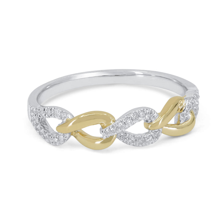 Beautiful Hand Crafted 14K Yellow Gold White Diamond Milano Collection Ring
