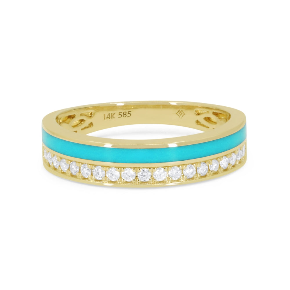 Madison L 14K Yellow Gold Turquoise Ring - style R1846Y-TQ