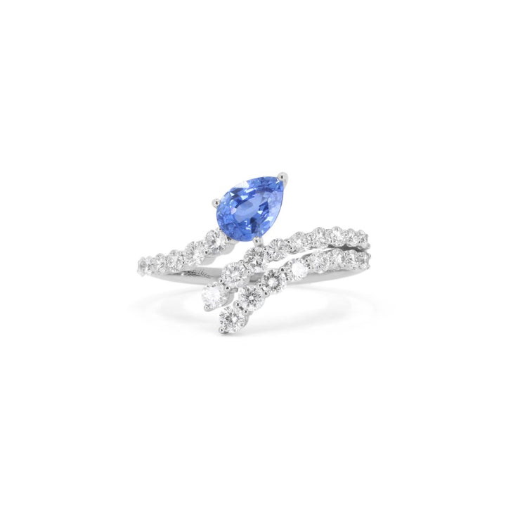Beautiful Hand Crafted 14K White Gold  Sapphire And Diamond Arianna Collection Ring