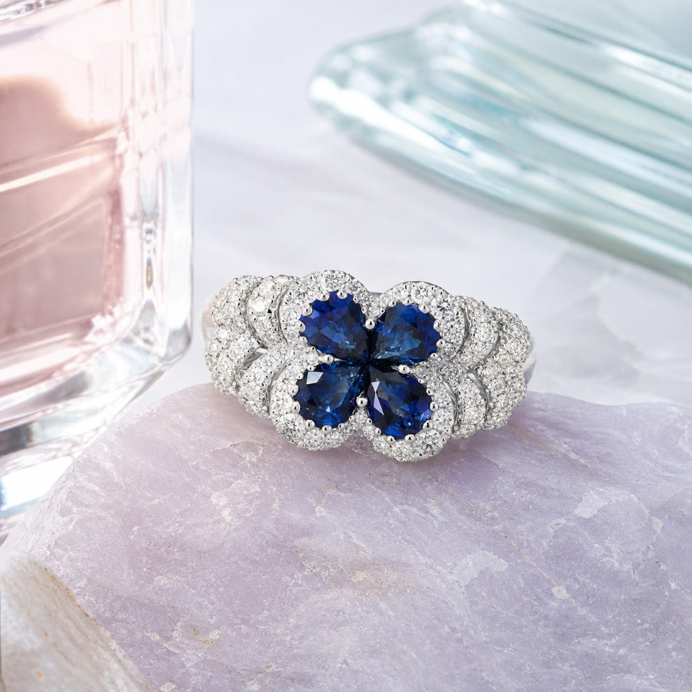 R1859 - 18K White Gold Sapphire Ring