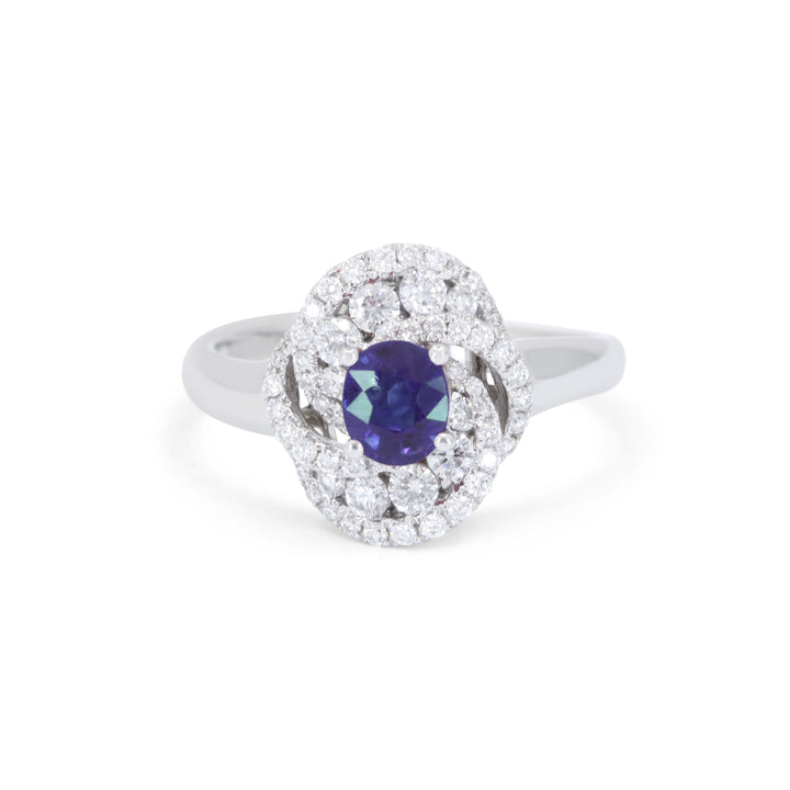 Beautiful Hand Crafted 14K White Gold  Sapphire And Diamond Arianna Collection Ring