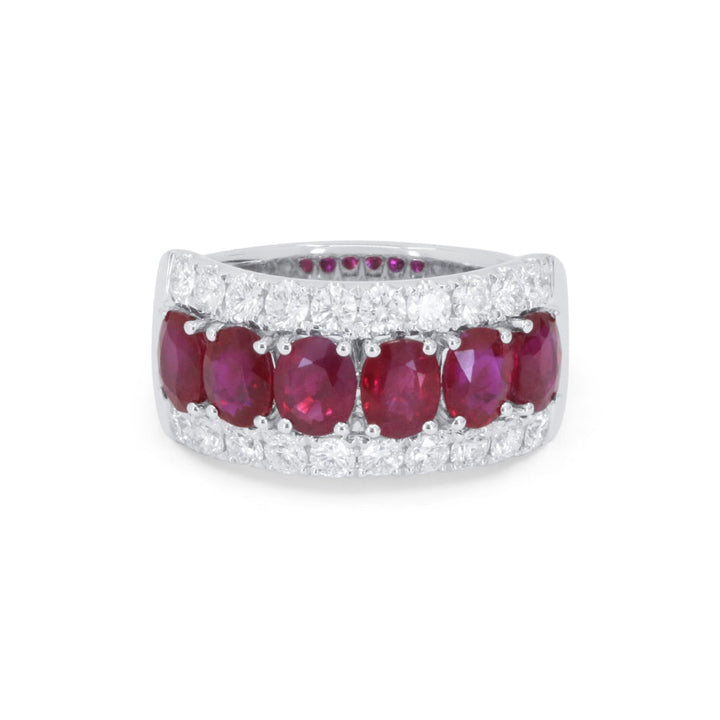 Beautiful Hand Crafted 18K White Gold  Ruby And Diamond Arianna Collection Ring