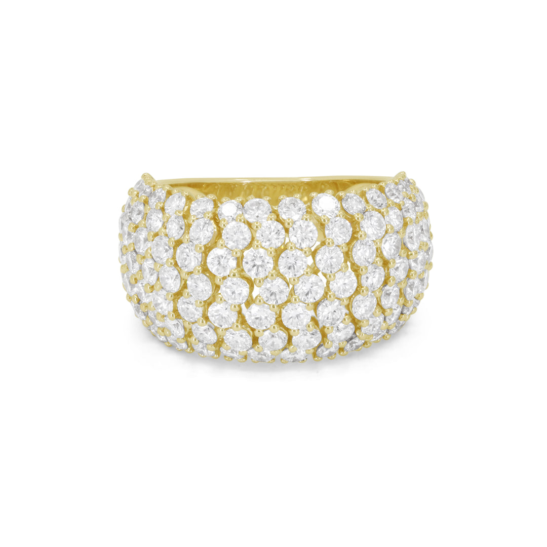 Beautiful Hand Crafted 14K Yellow Gold White Diamond Milano Collection Ring