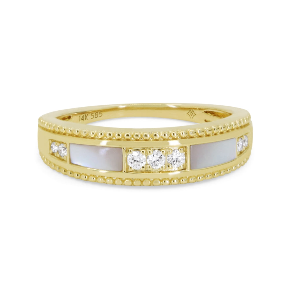 Madison L 14K Yellow Gold Mother of Pearl Ring - style R1883MOPY