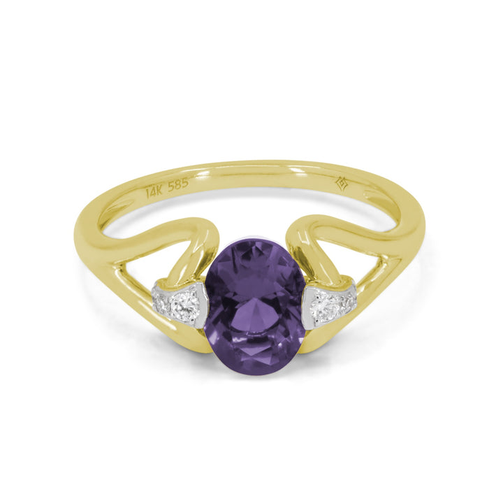 Madison L 14K Yellow Gold Created Alexandrite Ring - style R1885AXY