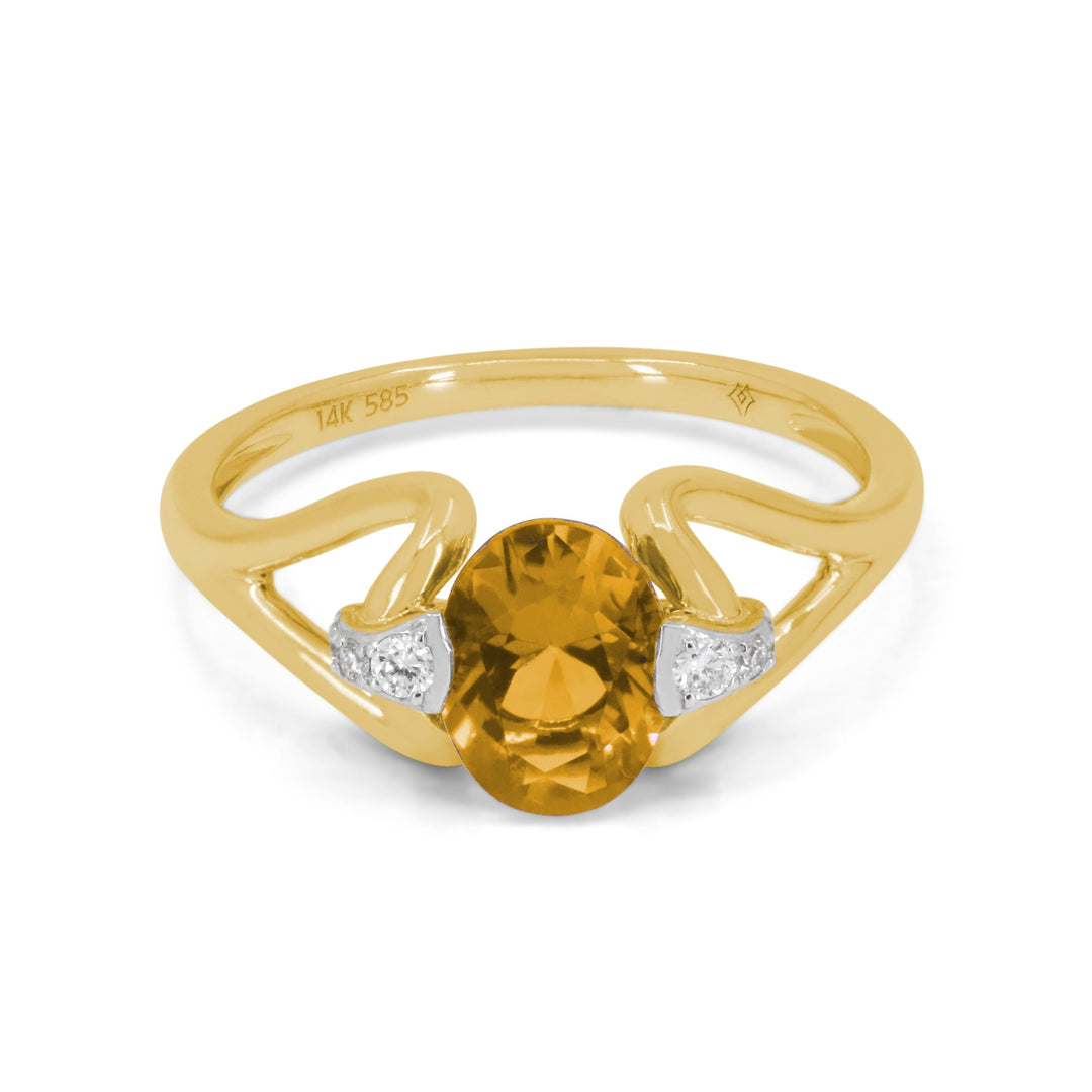 Madison L 14K Yellow Gold Citrine Ring - style R1885CTY