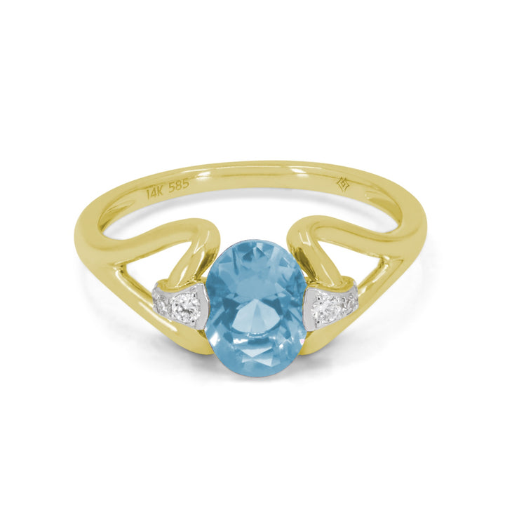 Madison L 14K Yellow Gold Swiss Blue Topaz Ring - style R1885SWBTY