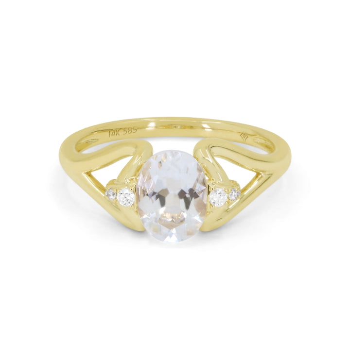 Madison L 14K Yellow Gold White Topaz Ring - style R1885WTY