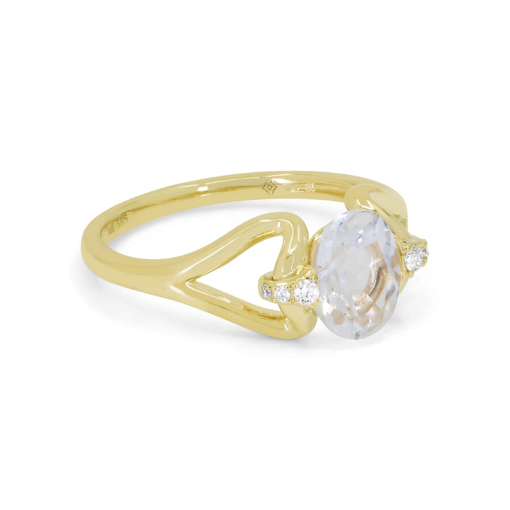 Madison L 14K Yellow Gold White Topaz Ring - style R1885WTY - view 2