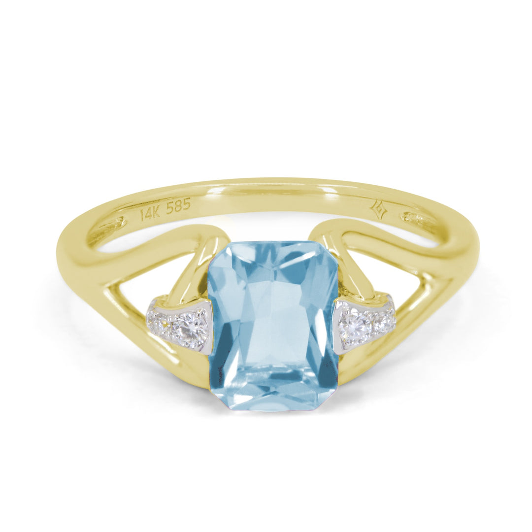 Madison L 14K Yellow Gold Swiss Blue Topaz Ring - style R1886SWBTY