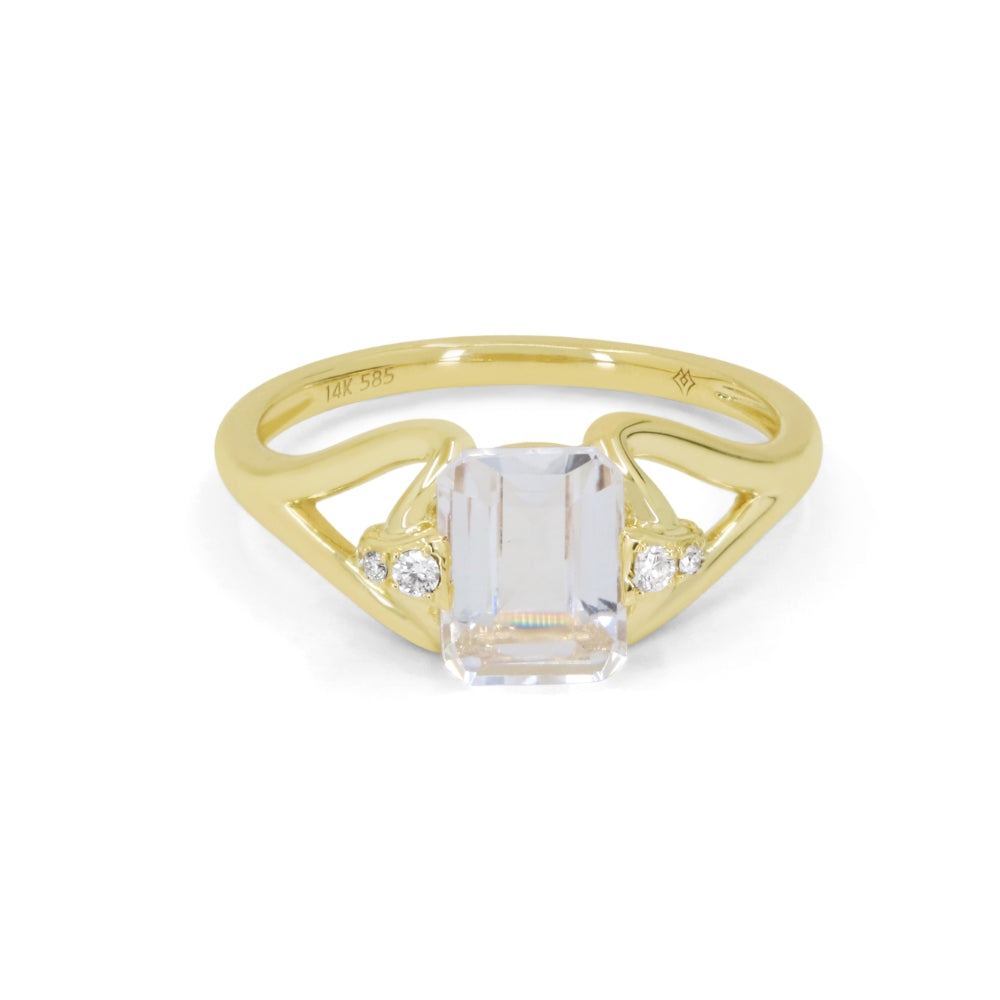 Madison L 14K Yellow Gold White Topaz Ring - style R1886WTY