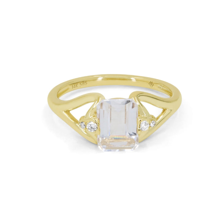Madison L 14K Yellow Gold White Topaz Ring - style R1886WTY