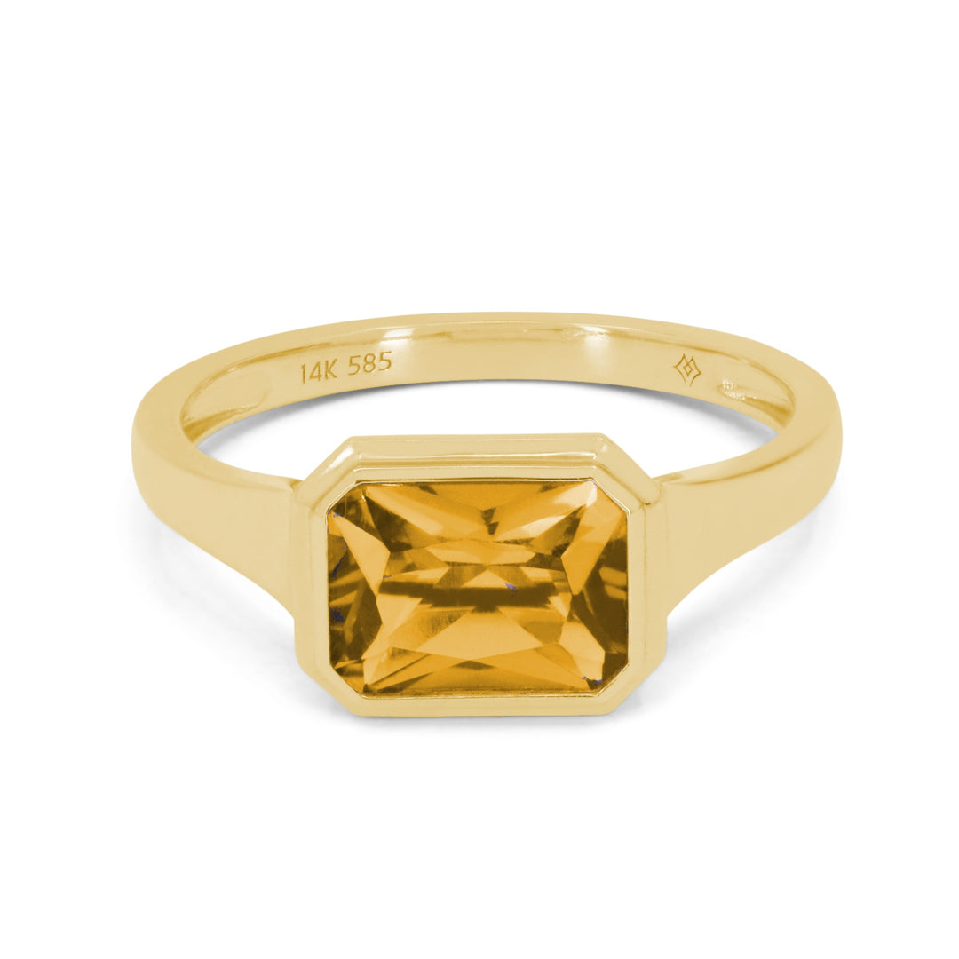 Madison L 14K Yellow Gold Citrine Ring - style R1887CTY