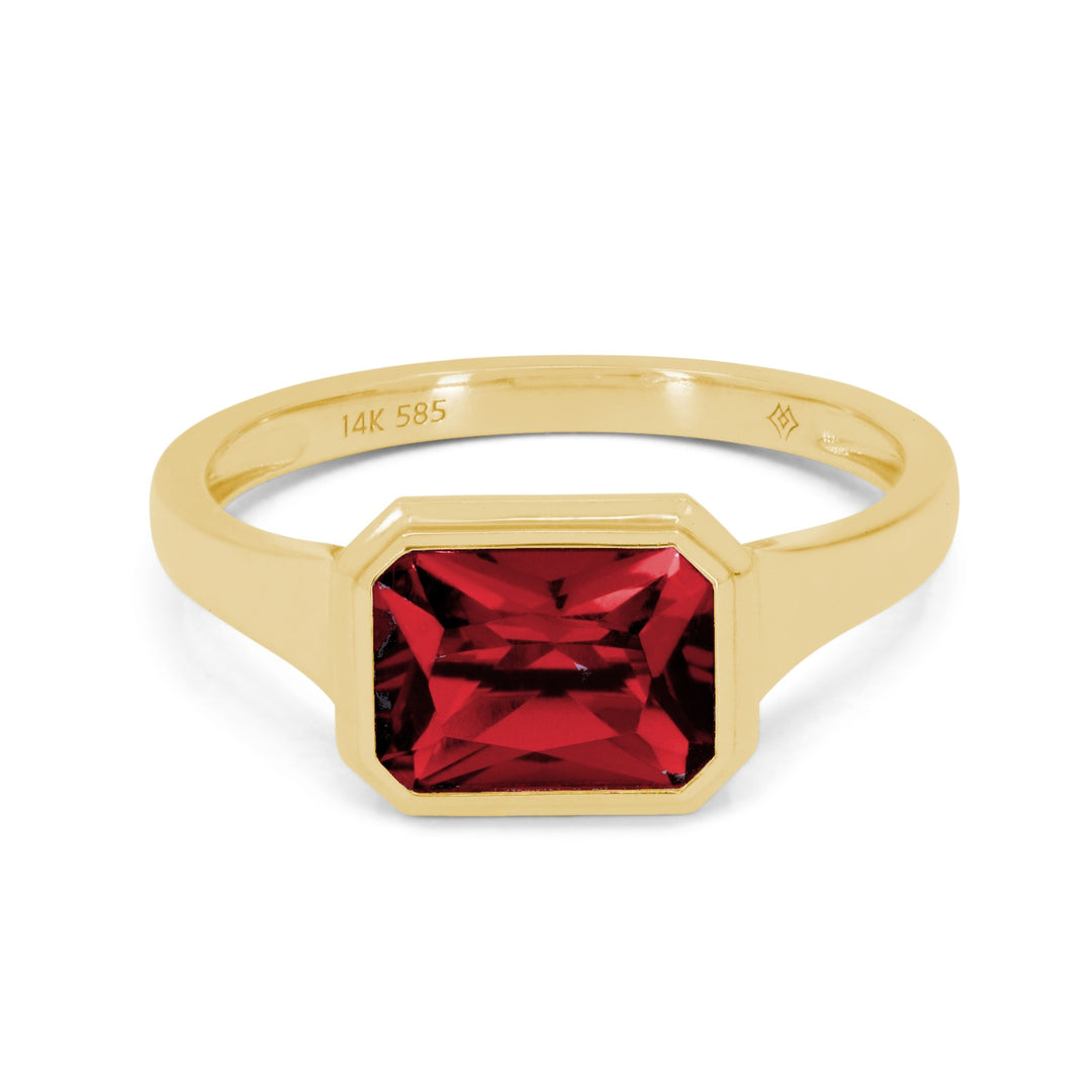 Madison L 14K Yellow Gold Garnet Ring - style R1887GAY