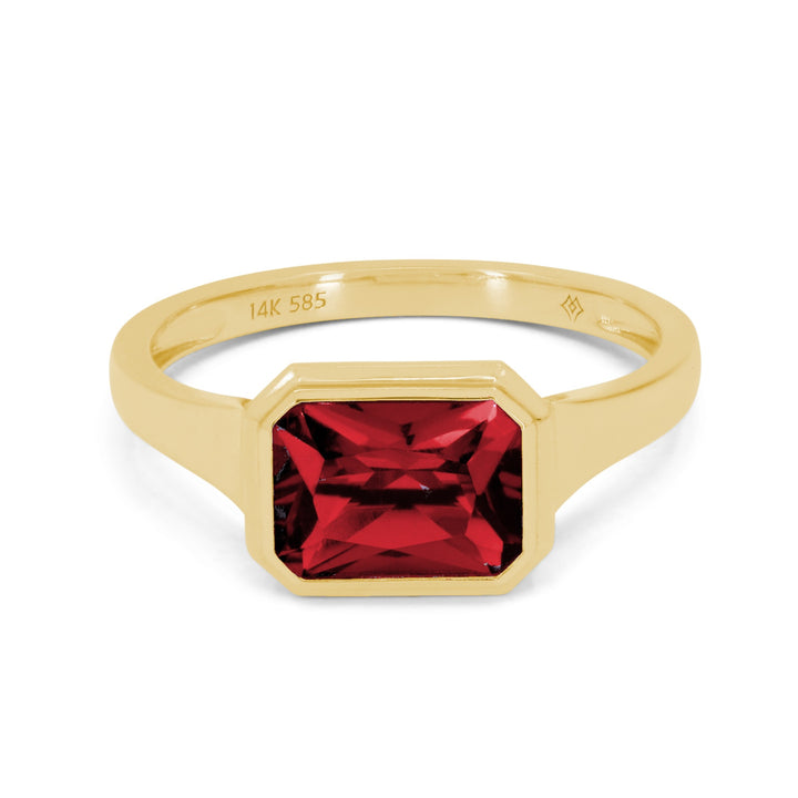 Madison L 14K Yellow Gold Garnet Ring - style R1887GAY