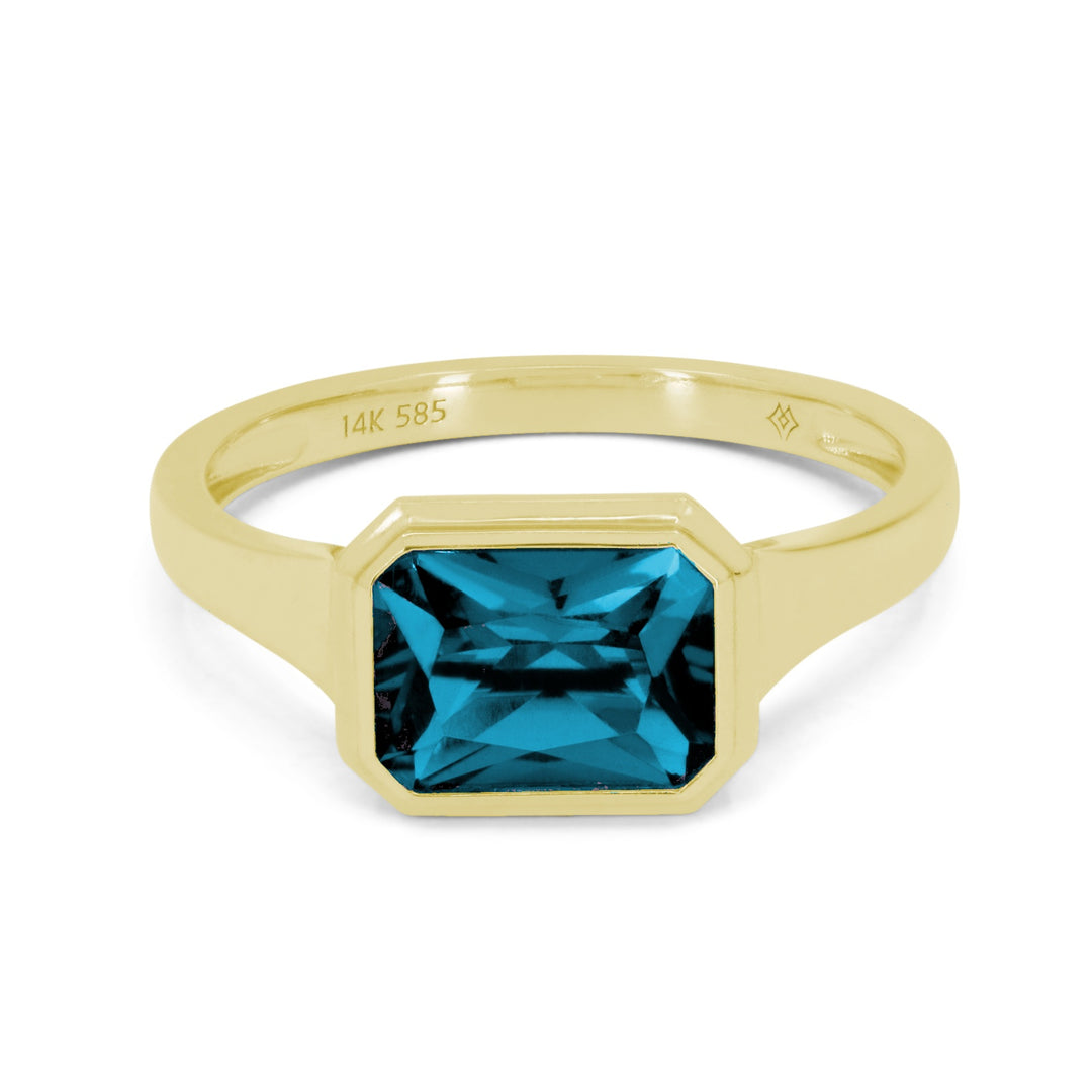 Madison L 14K Yellow Gold London Blue Topaz Ring - style R1887LBTY
