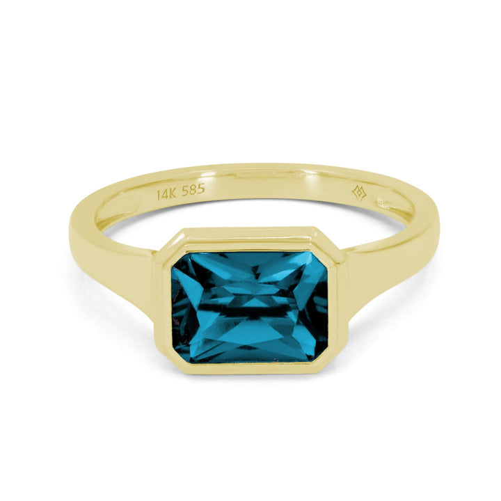 Madison L 14K Yellow Gold London Blue Topaz Ring - style R1887LBTY