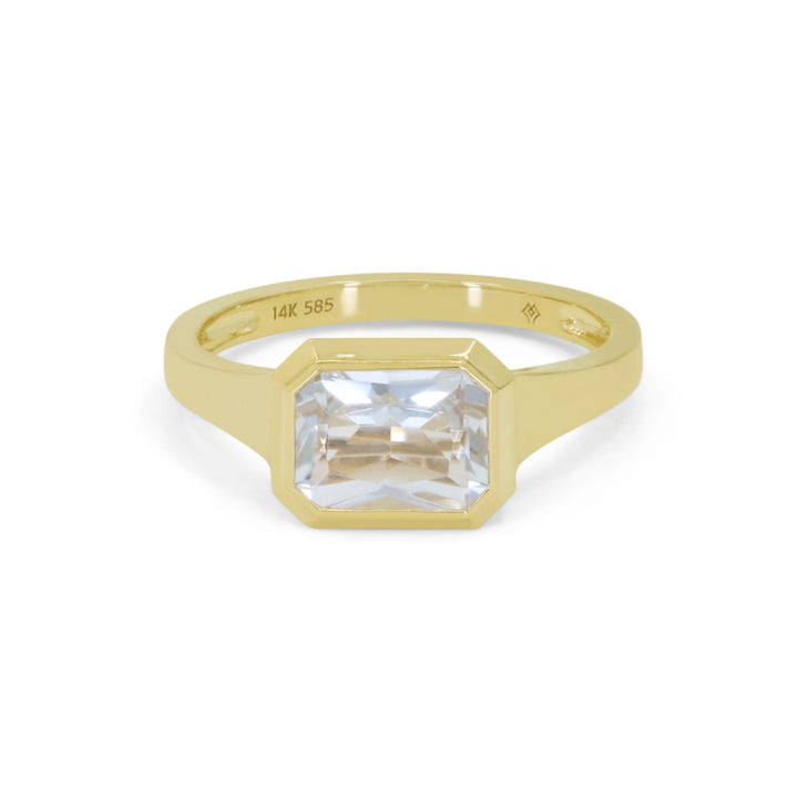 Madison L 14K Yellow Gold White Topaz Ring - style R1887WTY