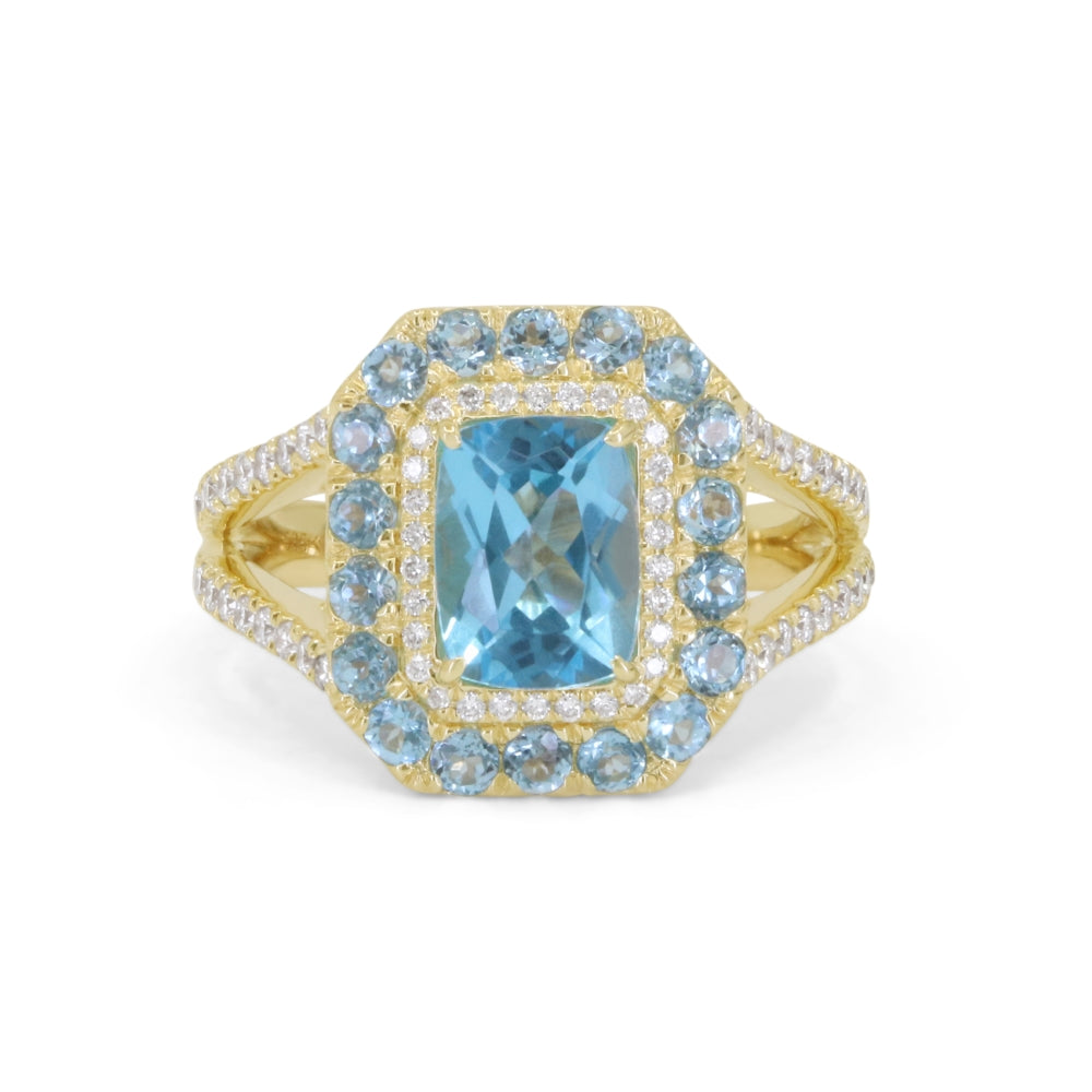 Madison L 14K Yellow Gold Swiss Blue Topaz Ring - style R1891SWBTY