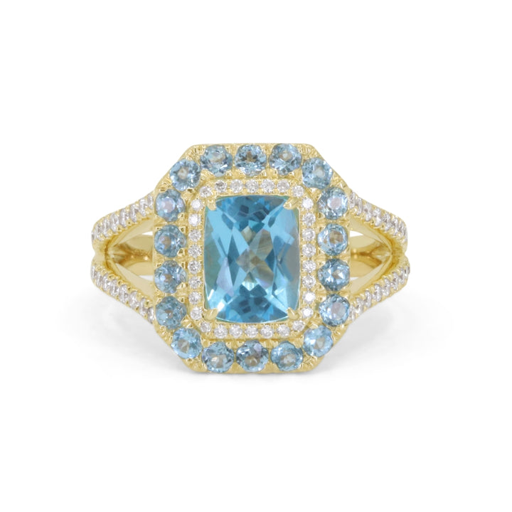 Madison L 14K Yellow Gold Swiss Blue Topaz Ring - style R1891SWBTY