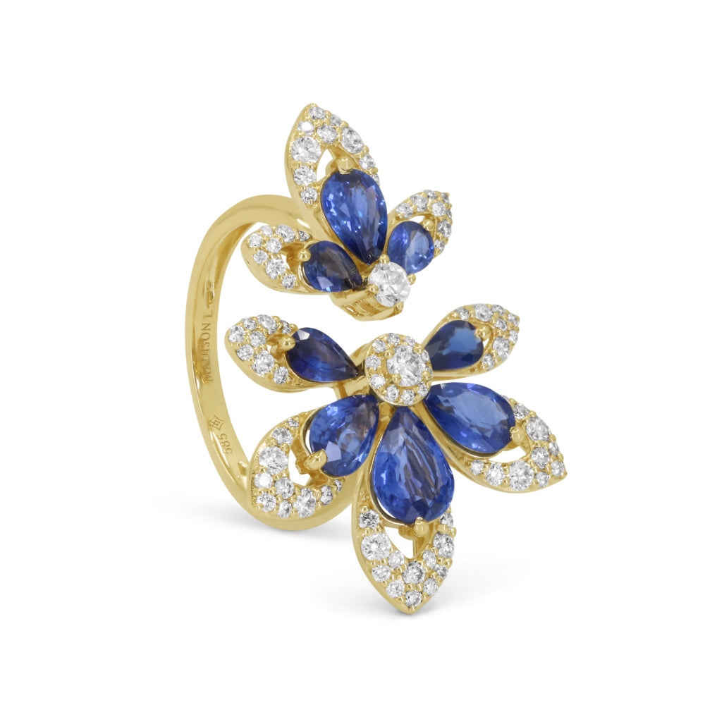 Madison L 14K Yellow Gold Sapphire Ring - style R1894SAY - view 2