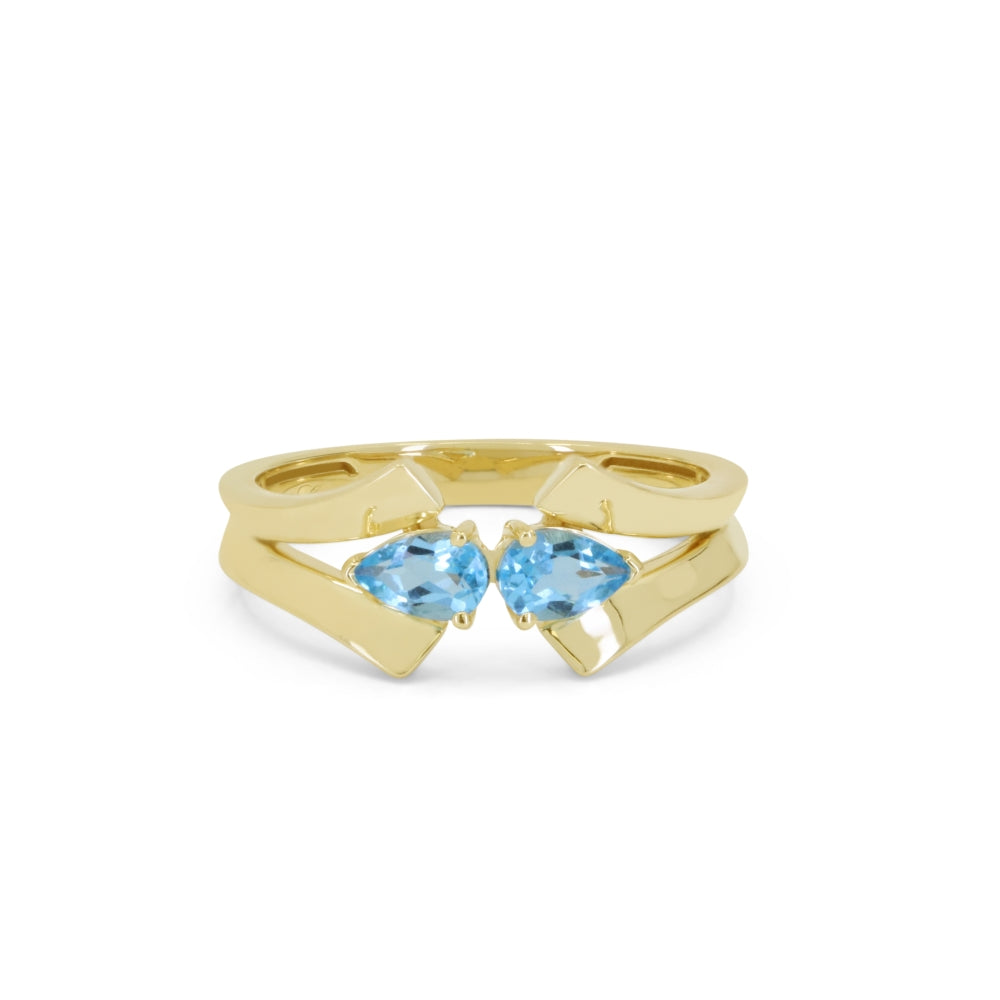 Madison L 14K Yellow Gold Swiss Blue Topaz Ring - style R1896SWBTY