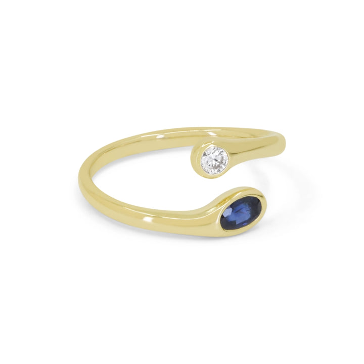 R1898 - 14K Yellow Gold Sapphire Ring