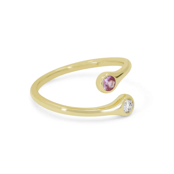Madison L 14K Yellow Gold Pink Sapphire Ring - style R1899PSY - view 2