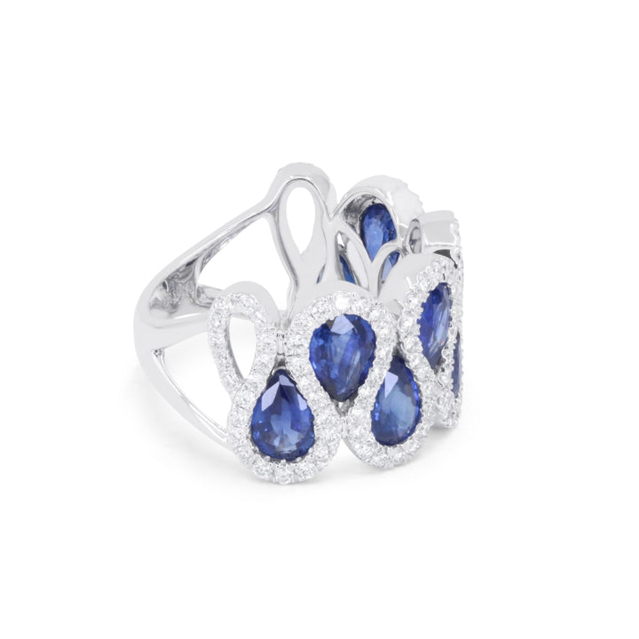 R1900 - 14K Gold Multi Colored Sapphire & Sapphire Ring