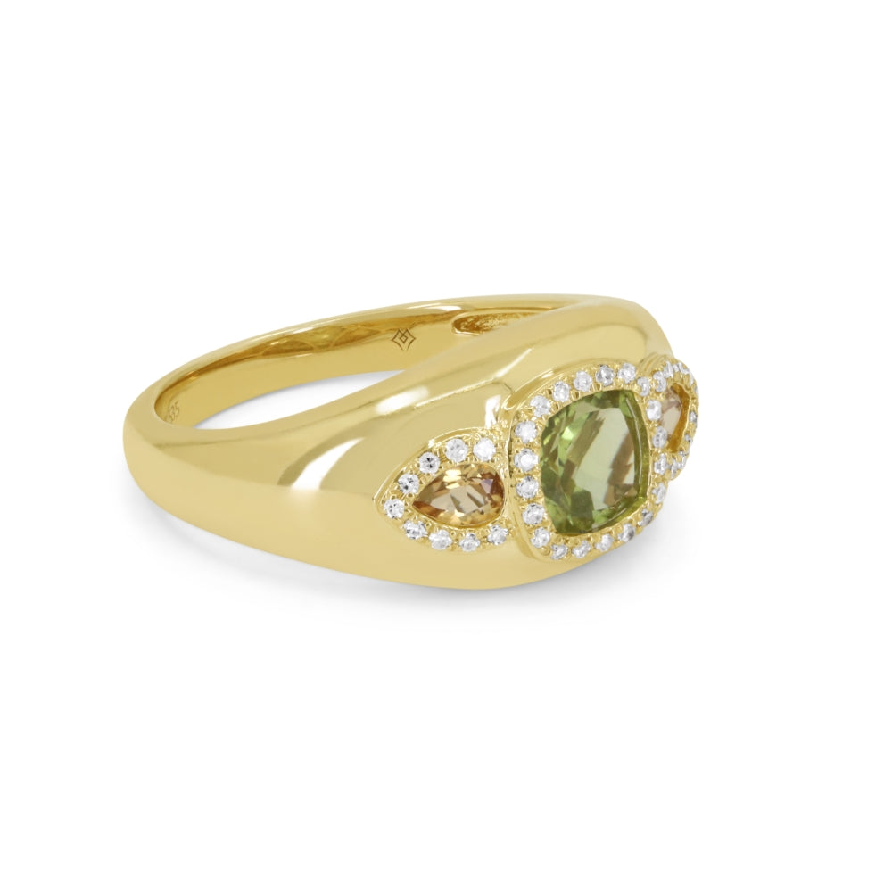 R1904 - 14K Yellow Gold Peridot Ring
