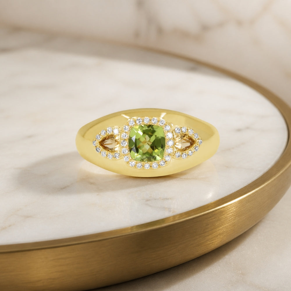 R1904 - 14K Yellow Gold Peridot Ring