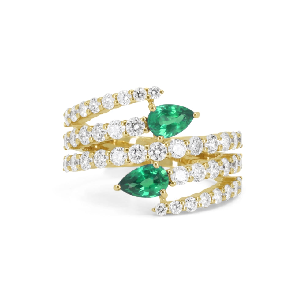 Madison L 14K Yellow Gold Emerald Ring - style R1906EMY