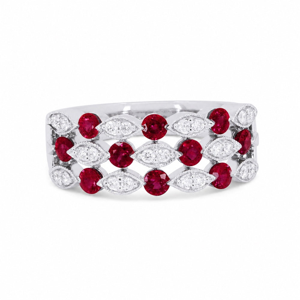 Madison L 18K White Gold Ruby Ring - style R1909RUW