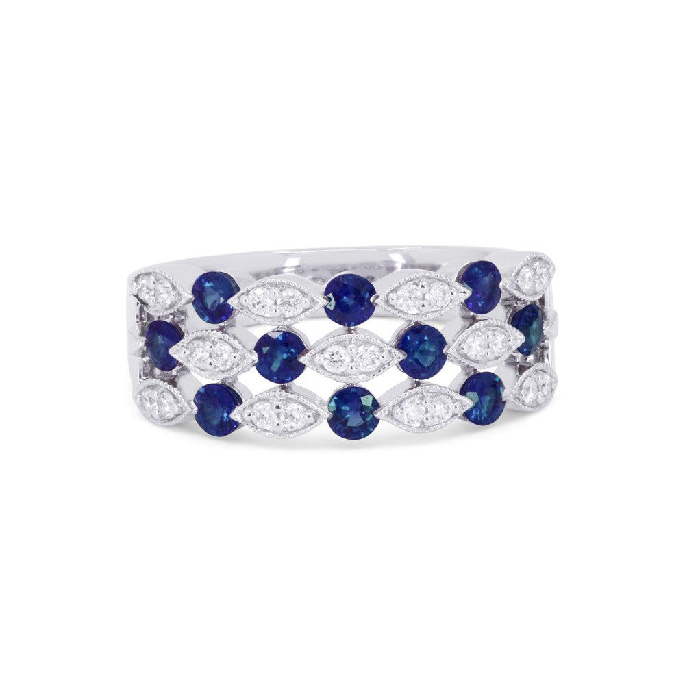 Madison L 18K White Gold Sapphire Ring - style R1909SAW