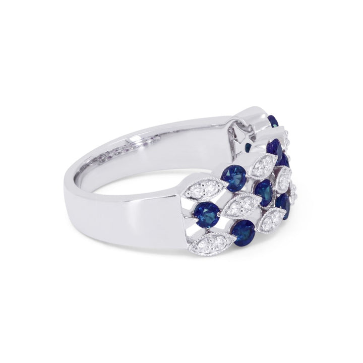 R1909 - 18K White Gold Ruby & Sapphire Ring