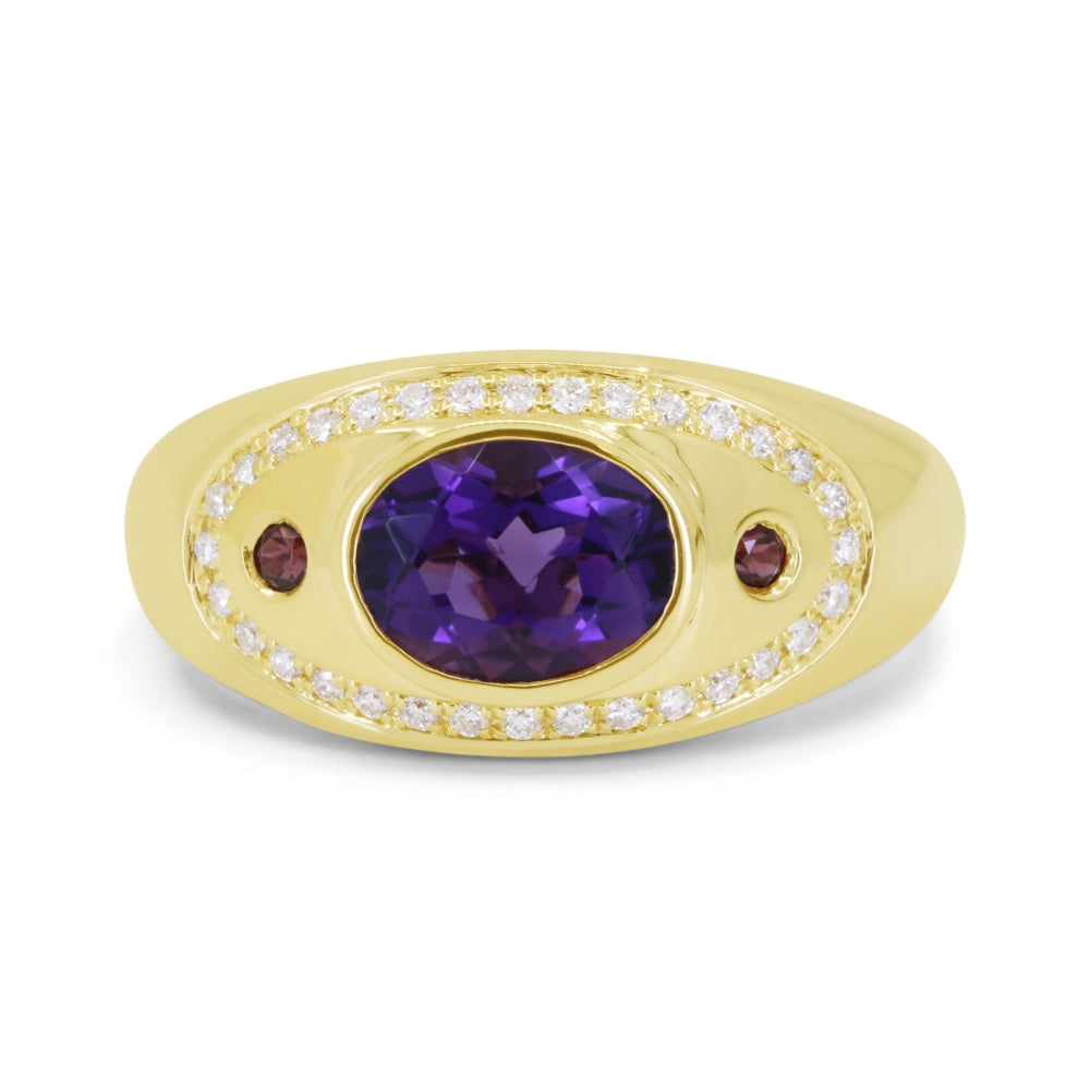 Madison L 14K Yellow Gold Amethyst Ring - style R1915AMY