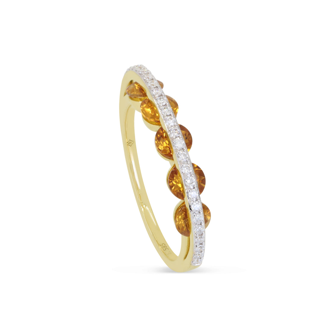 R1917 - 14K Yellow Gold Citrine Ring
