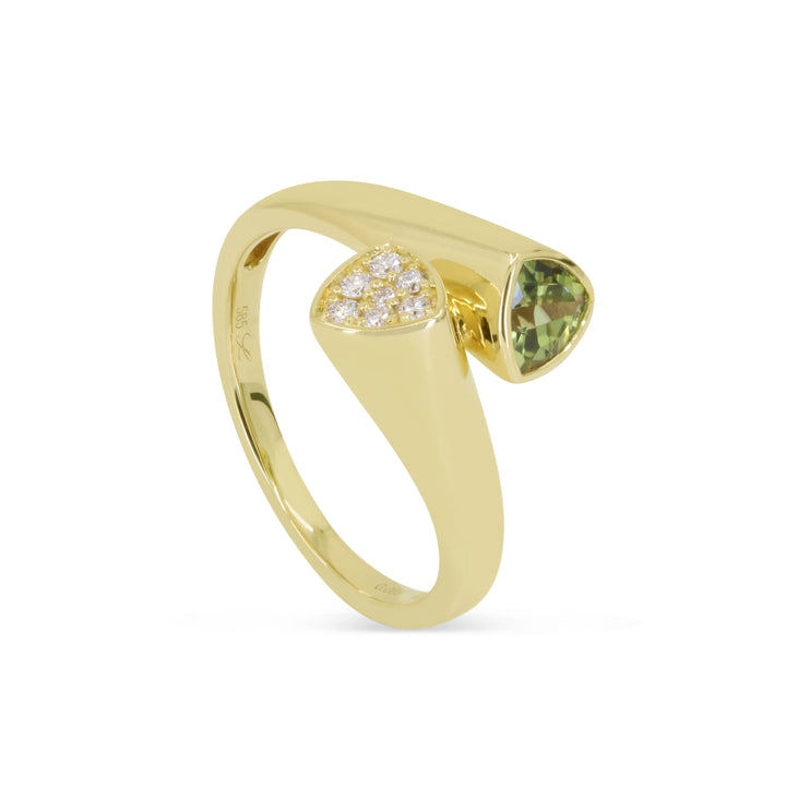 R1921 - 14K Yellow Gold Peridot Ring - style R1921PRY