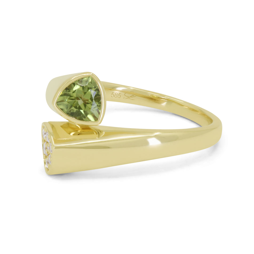 R1921 - 14K Yellow Gold Peridot Ring - style R1921PRY - view 3