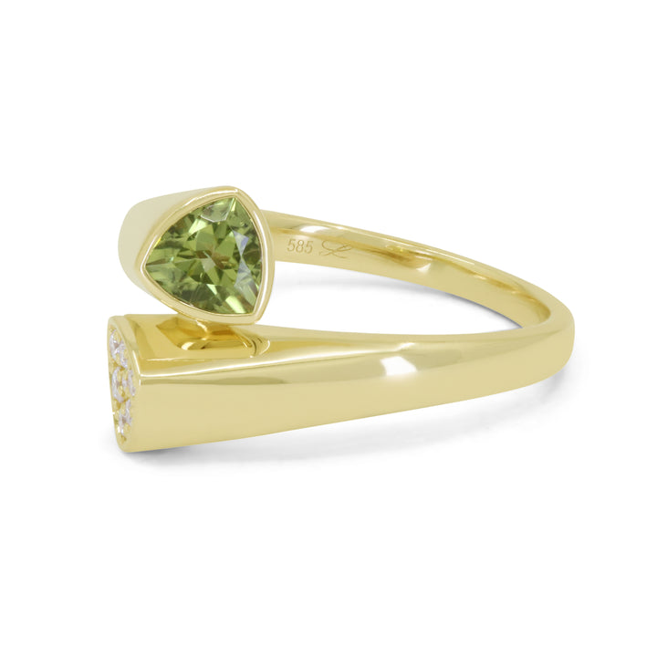 R1921 - 14K Yellow Gold Peridot Ring - style R1921PRY - view 3