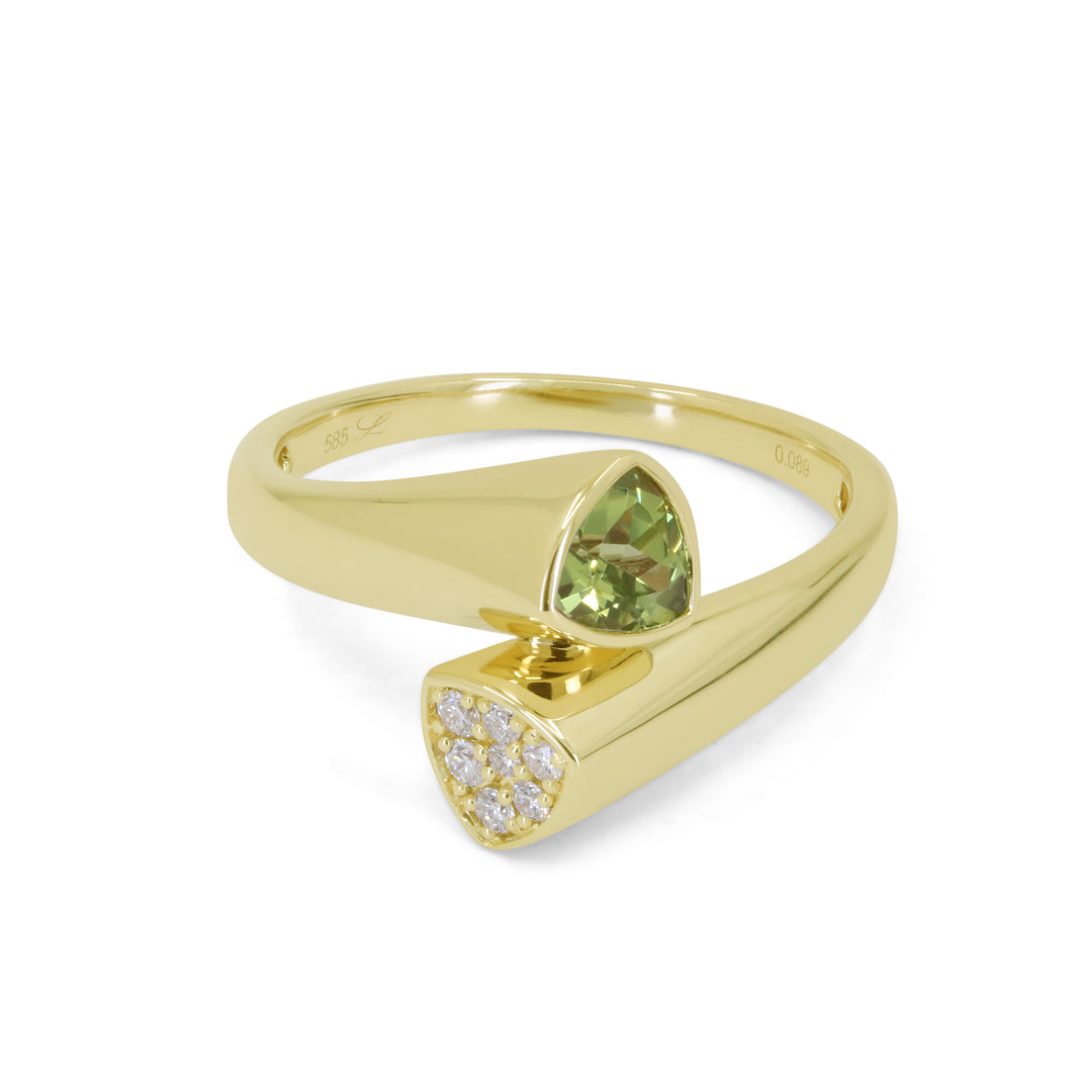 R1921 - 14K Yellow Gold Peridot Ring - style R1921PRY - view 4