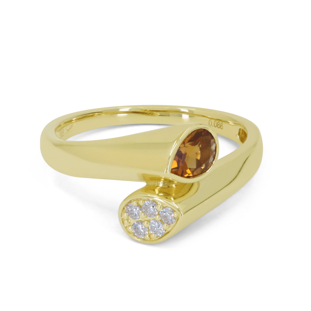 R1922 - 14K Yellow Gold Citrine Ring