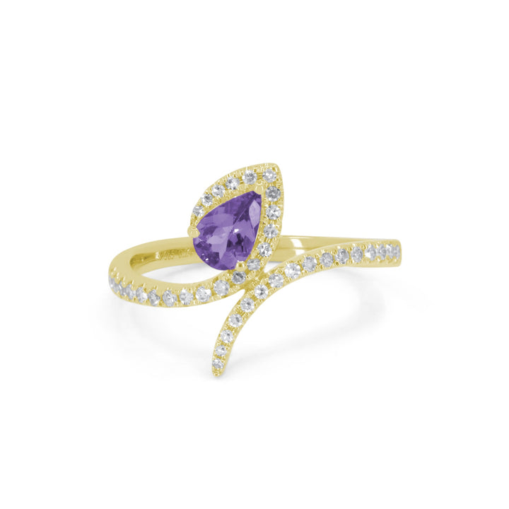 Madison L 14K Yellow Gold Amethyst Ring - style R1926AMY